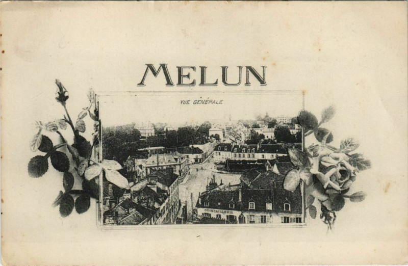 Carte postale ancienne Melun Vue Generale à Melun