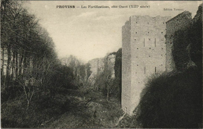 Carte postale ancienne Provins - Les Fortifications cote Ouest à Provins