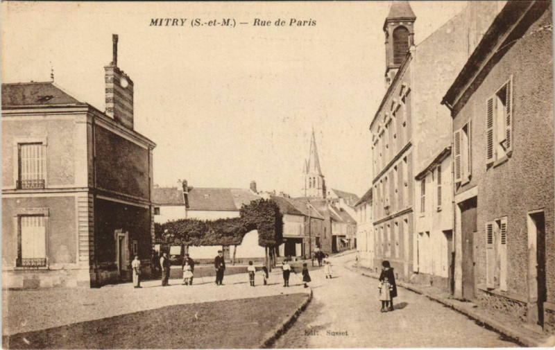 Carte postale ancienne Mitry - Rue de Paris