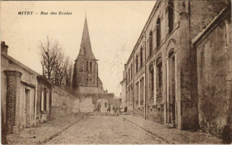 Carte postale ancienne Mitry - Rue des Ecoles
