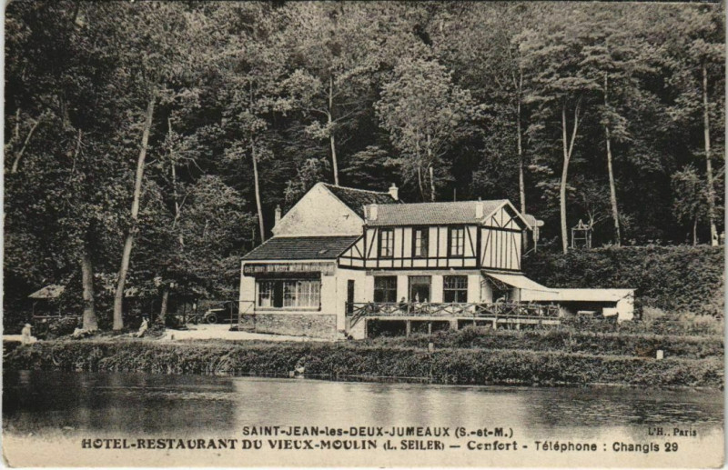 Carte postale ancienne Saint-Jean-les-Deux-Jumeaux Hotel-Restaurant du Vieux-Moulin à Saint-Jean-les-Deux-Jumeaux