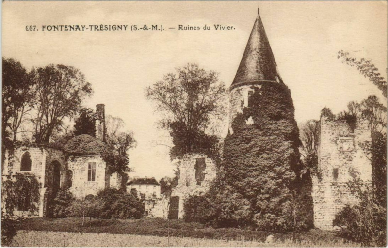 Carte postale ancienne Fontenay-Tresigny - Ruines du Vivier à Fontenay-Trésigny