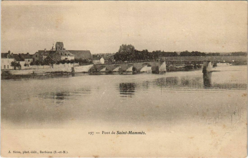 Carte postale ancienne Pont de Saint-Mammes à Saint-Mammès