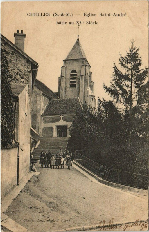 Carte postale ancienne Chelles - Eglise Saint-Andre à Chelles