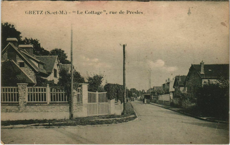 Carte postale ancienne Gretz - Le Cottage rue de Presles