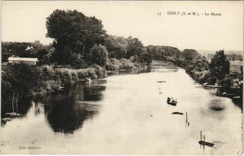 Carte postale ancienne Esbly - La Marne à Esbly