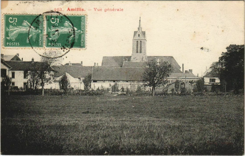 Carte postale ancienne Amillis - Vue générale à Amillis