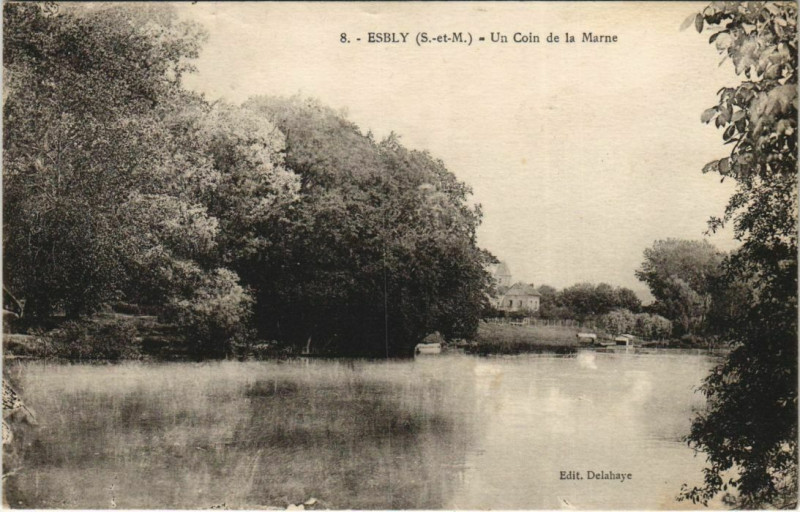 Carte postale ancienne Esbly - Un Coin de la Marne à Esbly