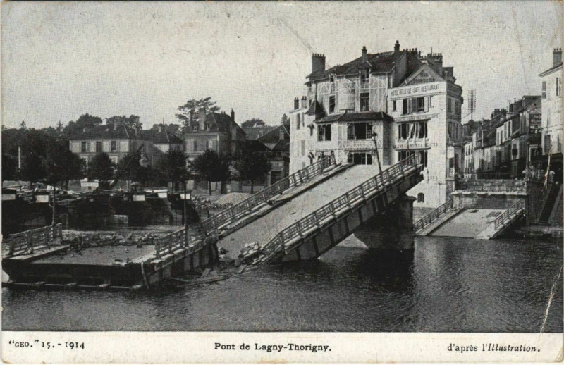 Carte postale ancienne Pont de Lagny-Thorigny