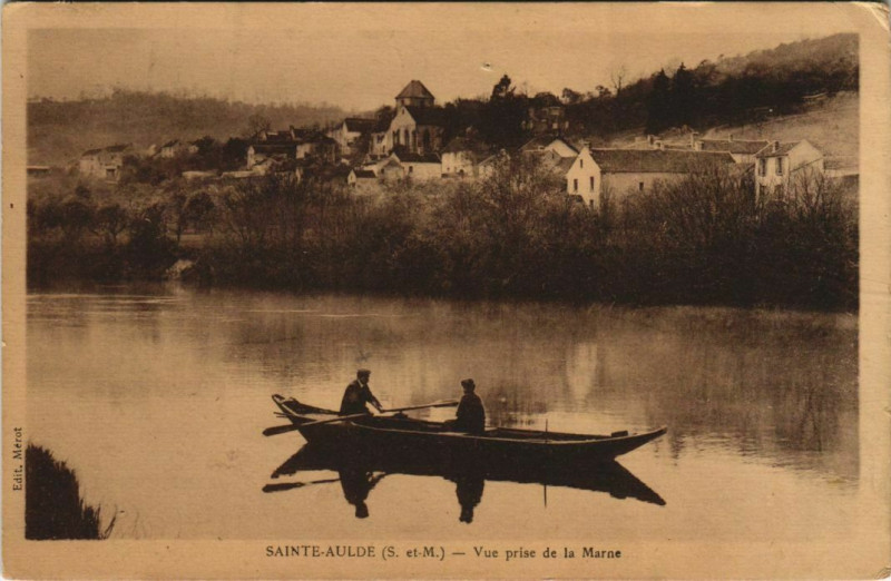 Carte postale ancienne Saint-Aulde - Vue prise de la Marne