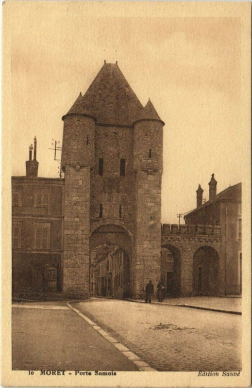 Carte postale ancienne Moret - Porte Samois