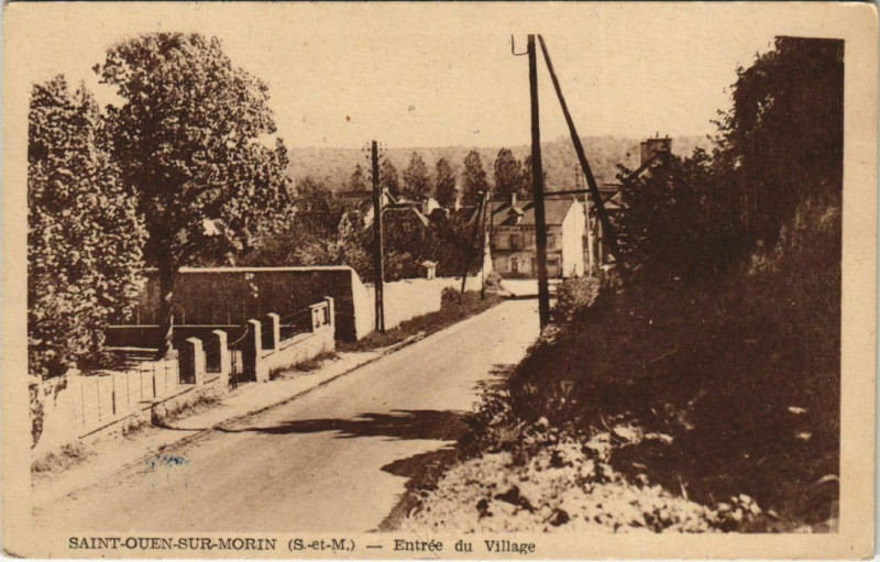 Carte postale ancienne Saint-Ouen-sur-Morin - Entrée du Village à Saint-Ouen-sur-Morin