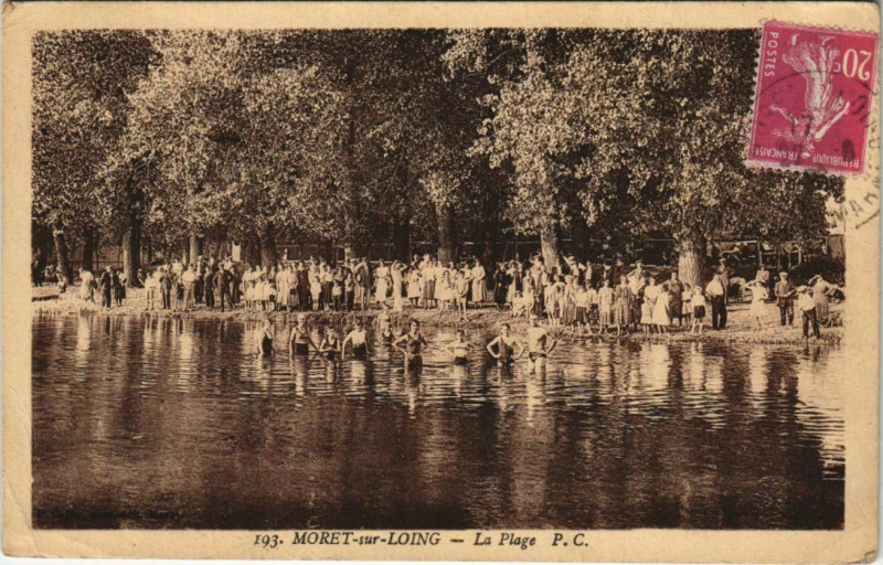 Carte postale ancienne Moret-sur-Loing - La Plage