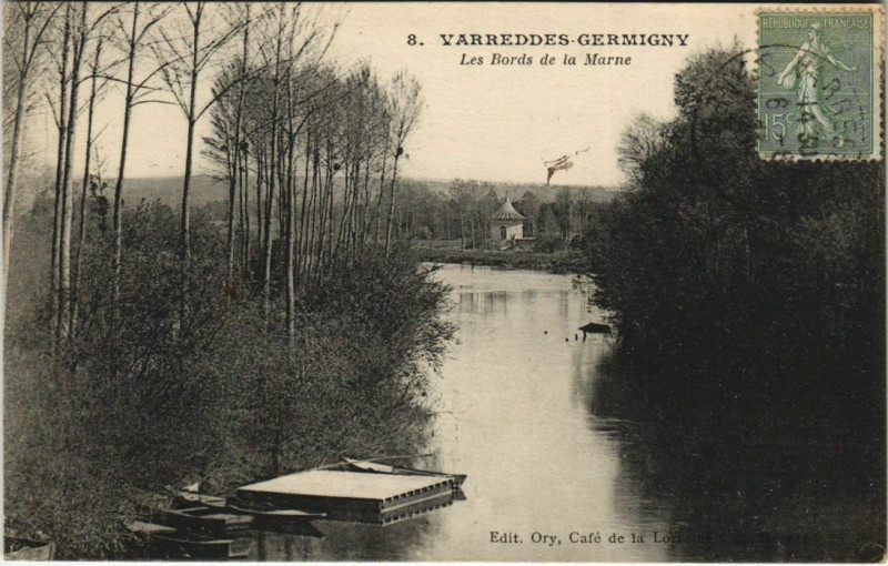 Carte postale ancienne Varreddes-Germigny Les Bords de la Marne à Varreddes