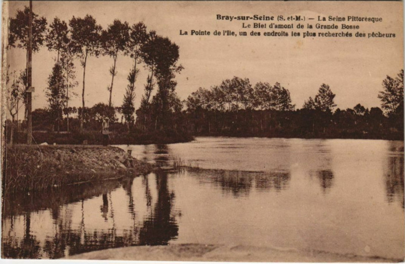 Carte postale ancienne Bray-sur-Seine - La Seine Pitt. à Bray-sur-Seine