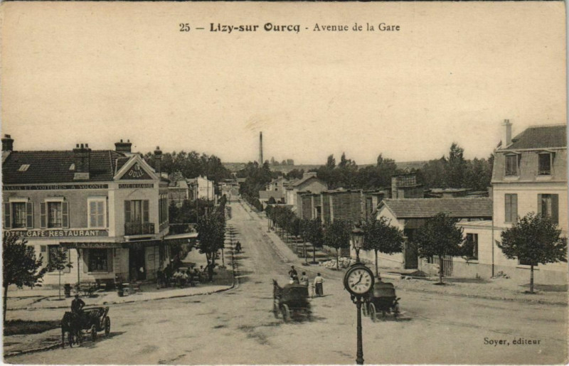 Carte postale ancienne Lizy-sur Ourcq - Avenue de la Gare à Lizy-sur-Ourcq