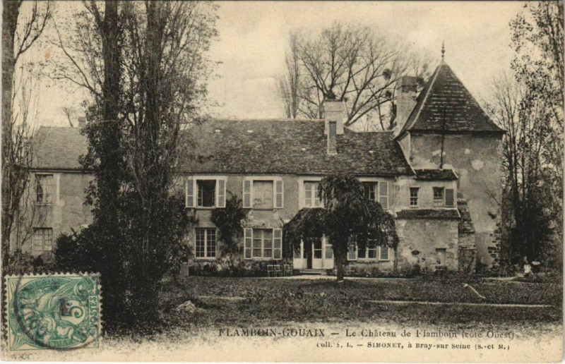 Carte postale ancienne Flamboin-Gouaix - Le Chateau de Flambion à Gouaix