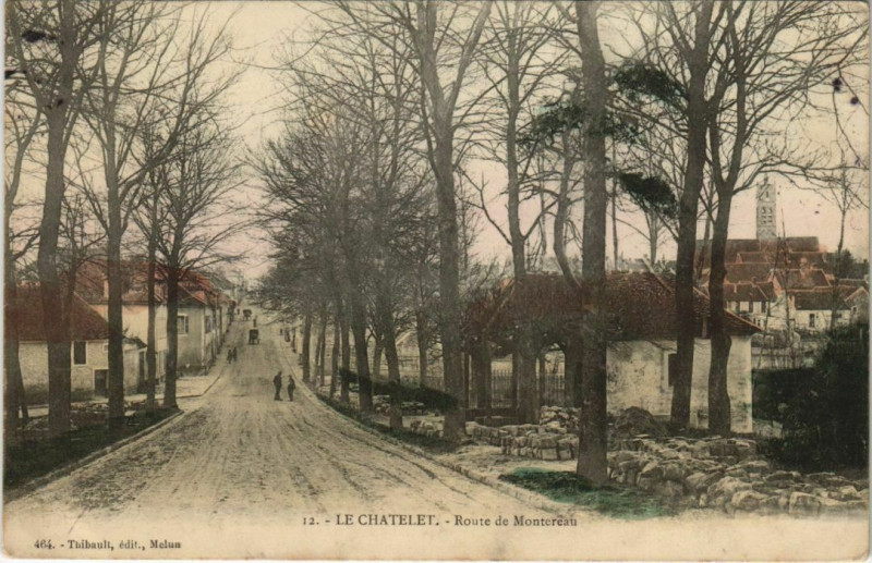 Carte postale ancienne Le Chatelet - Route de Montereau
