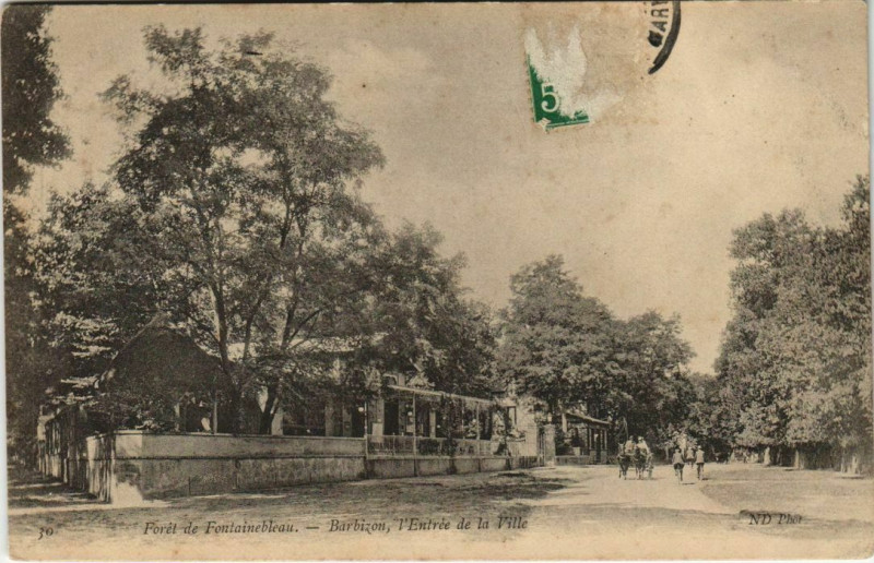 Carte postale ancienne Barbizon l'Entrée de la Ville à Barbizon