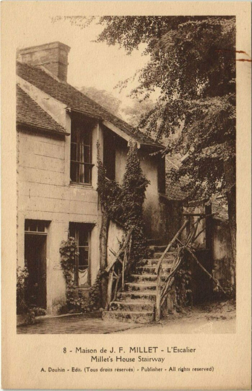 Carte postale ancienne Maison de J. F. Millet - L'Escalier