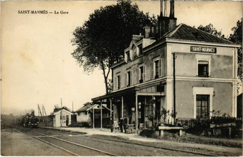 Carte postale ancienne Saint-Mammes La Gare à Saint-Mammès