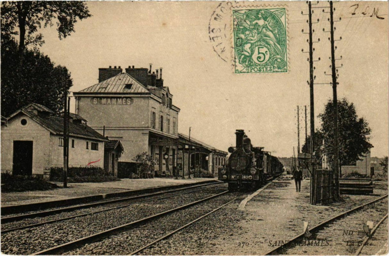 Carte postale ancienne Saint-Mammes La Gare à Saint-Mammès
