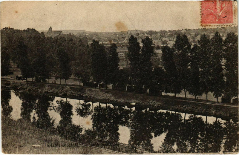 Carte postale ancienne Saint-Mammes ve sur Moret à Saint-Mammès