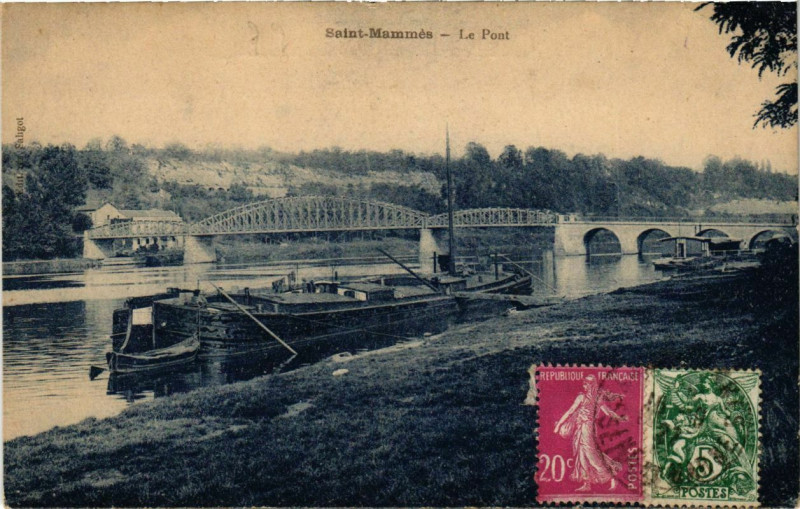 Carte postale ancienne Saint-Mammes Le Pont à Saint-Mammès