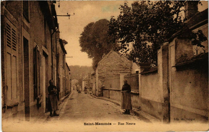 Carte postale ancienne Saint-Mammes Rue Neuve à Saint-Mammès