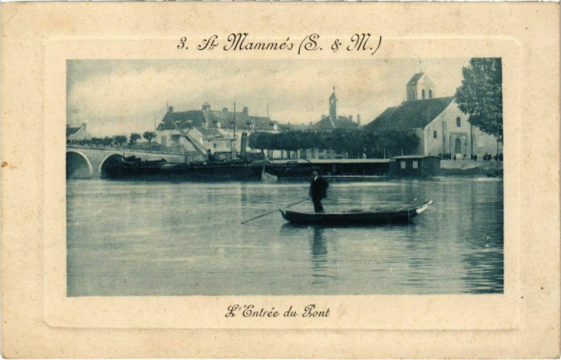 Carte postale ancienne Saint-Mammes Entrée du Pont à Saint-Mammès