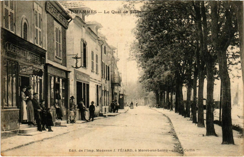 Carte postale ancienne Saint-Mammes Quai de Seine à Saint-Mammès