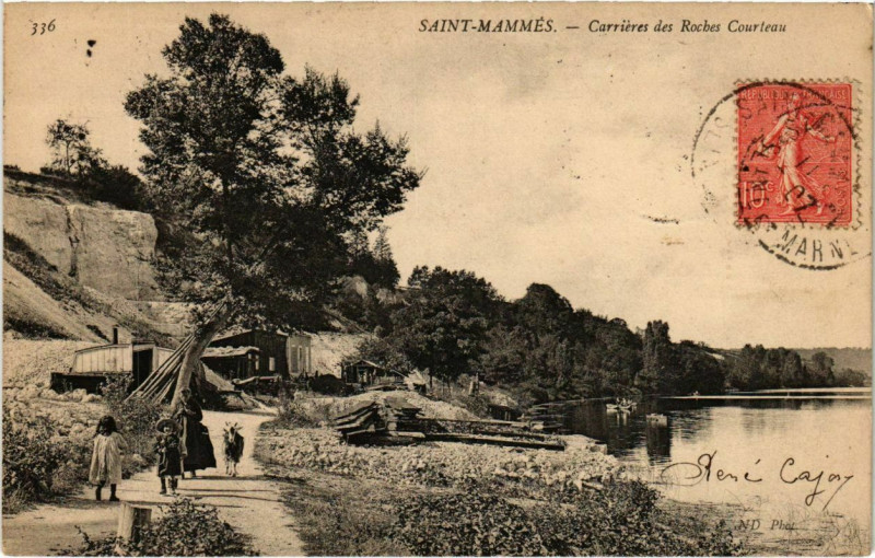 Carte postale ancienne Saint-Mammes Carrieres des Rochers Courteau à Saint-Mammès