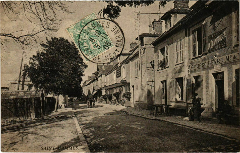 Carte postale ancienne Saint-Mammes Quai de Seine à Saint-Mammès