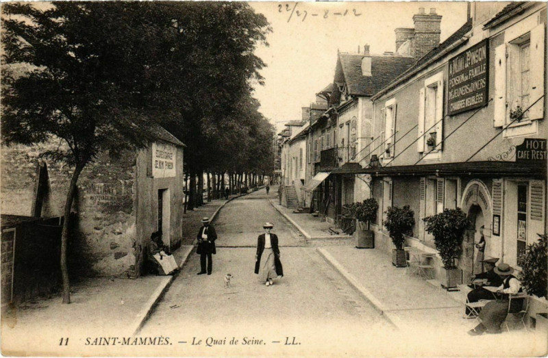 Carte postale ancienne Saint-Mammes Quai de Seine à Saint-Mammès