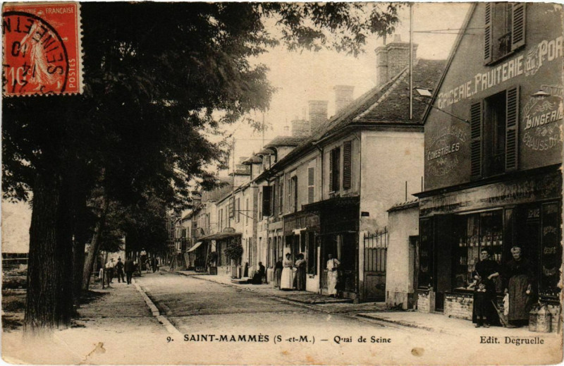 Carte postale ancienne Saint-Mammes Quai de Seine à Saint-Mammès