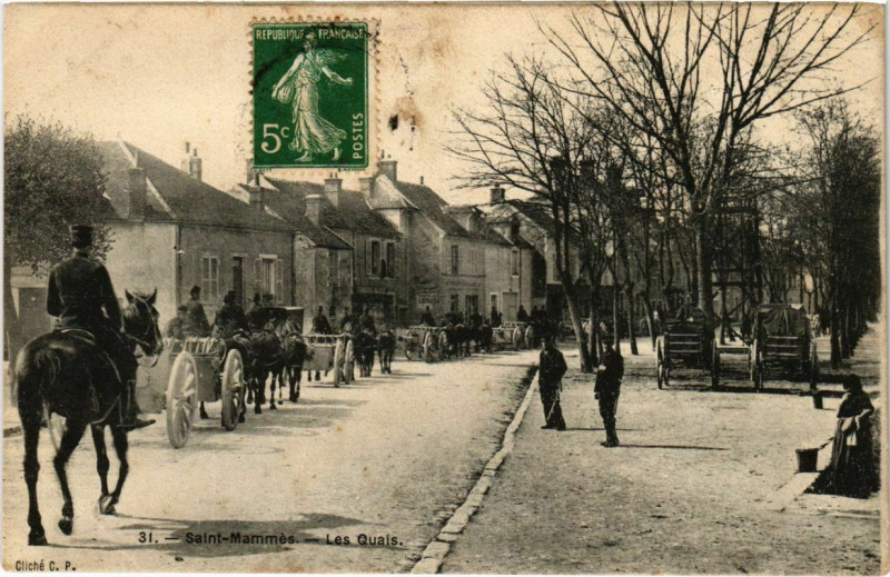 Carte postale ancienne Saint-Mammes Les Quais à Saint-Mammès