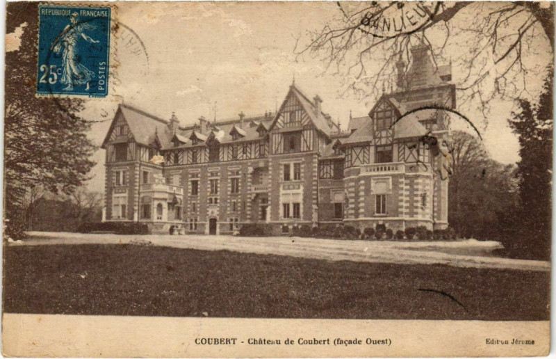 Carte postale ancienne Coubert - Chateau de Coubert - Facade Ouest  à Coubert