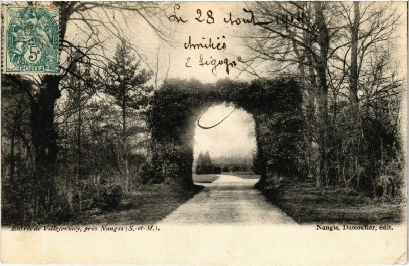 Carte postale ancienne Entree de Villefermoy - pres Nangis  à Nangis