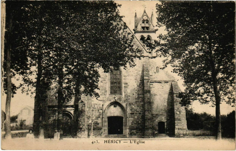 Carte postale ancienne Hericy - L'Eglise  à Héricy