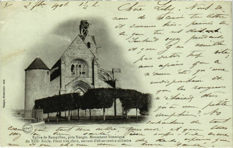 Carte postale ancienne Rampillon - Eglise de Rampillon - pres Nangis  à Rampillon