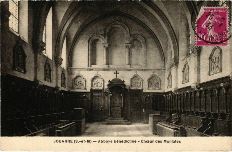 Carte postale ancienne Jouarre - Abbaye Benedictine - Choeur des Moniales  à Jouarre
