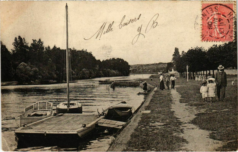 Carte postale ancienne Hericy - Les Berges de la Seine  à Héricy
