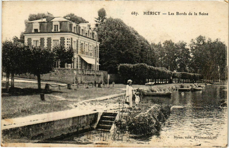 Carte postale ancienne Hericy - Les Bords de la Seine  à Héricy
