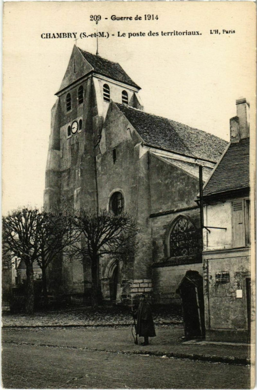 Carte postale ancienne Chambry - Le Poste des Territoriaux  à Chambry