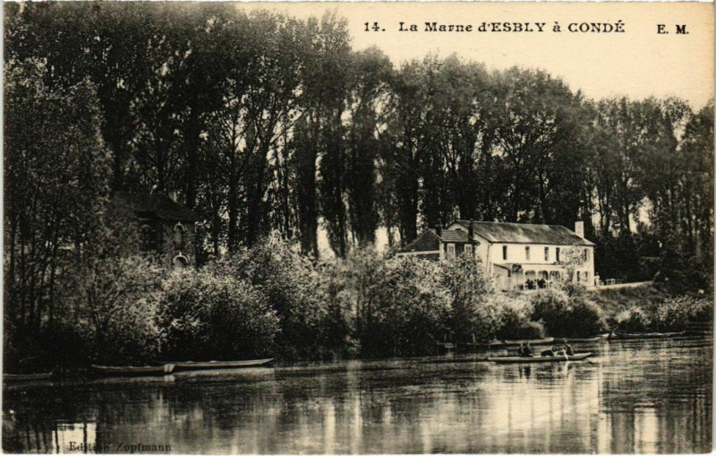 Carte postale ancienne La Marne d'Esbly a Conde  à Esbly