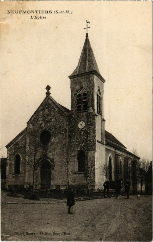 Carte postale ancienne Neufmontiers - L'Eglise 