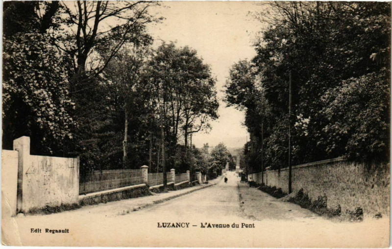 Carte postale ancienne Luzancy - L'Avenue du Pont  à Luzancy
