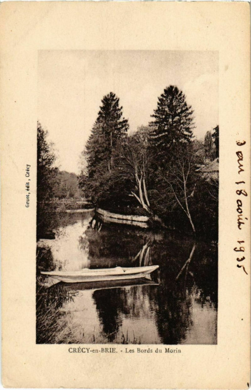 Carte postale ancienne Crecy-en-Brie - Les Bords du Morin 