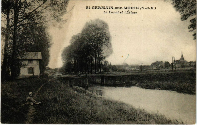 Carte postale ancienne Saint-Germain-sur-Morin - Le Canal et l'Ecluse  à Saint-Germain-sur-Morin