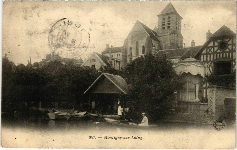 Carte postale ancienne Montigny-sur-Loing - Town Scene  à Montigny-sur-Loing